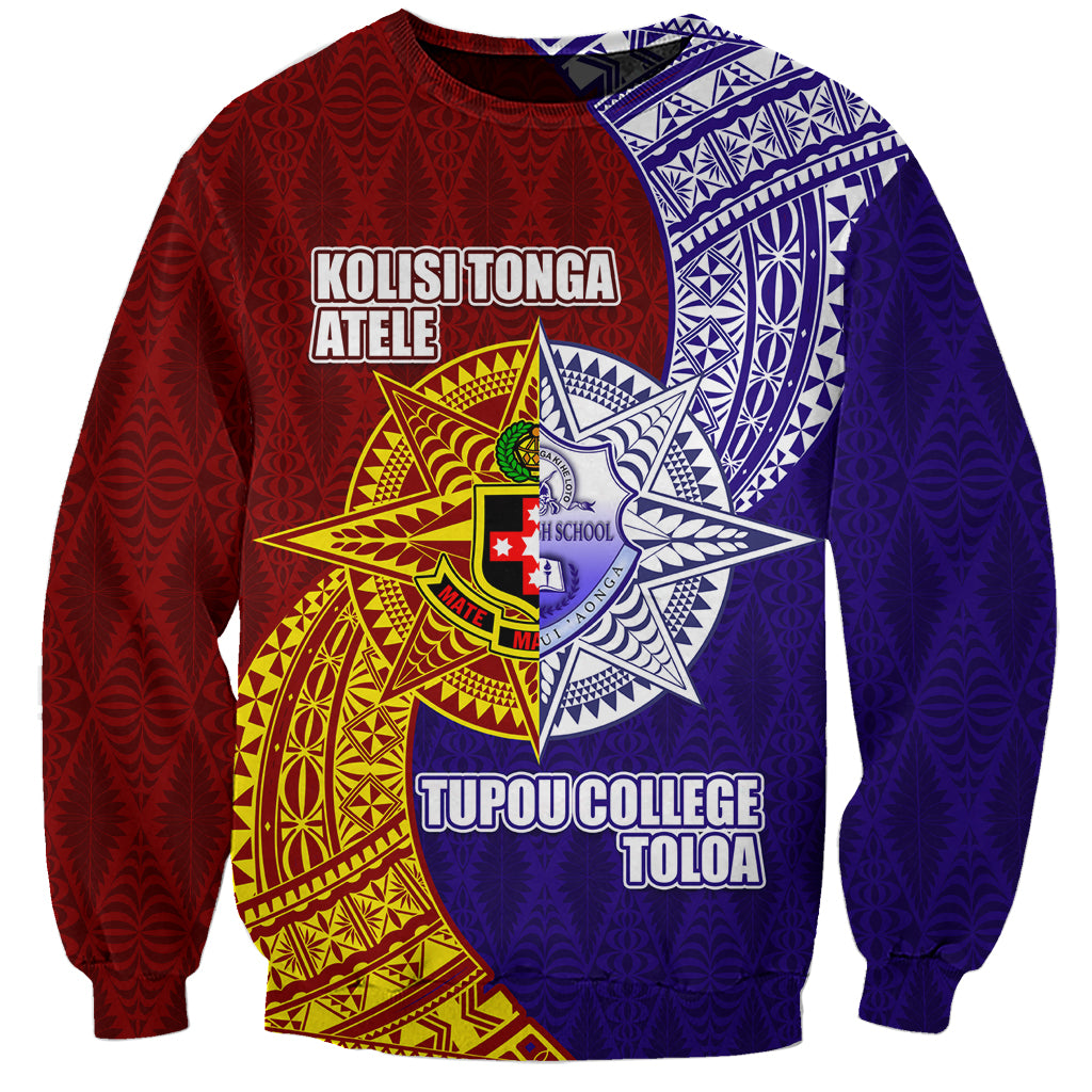 Kolisi Tonga Atele and Tupou College Toloa Sweatshirt Ngatu and Polynesian Spiral Pattern