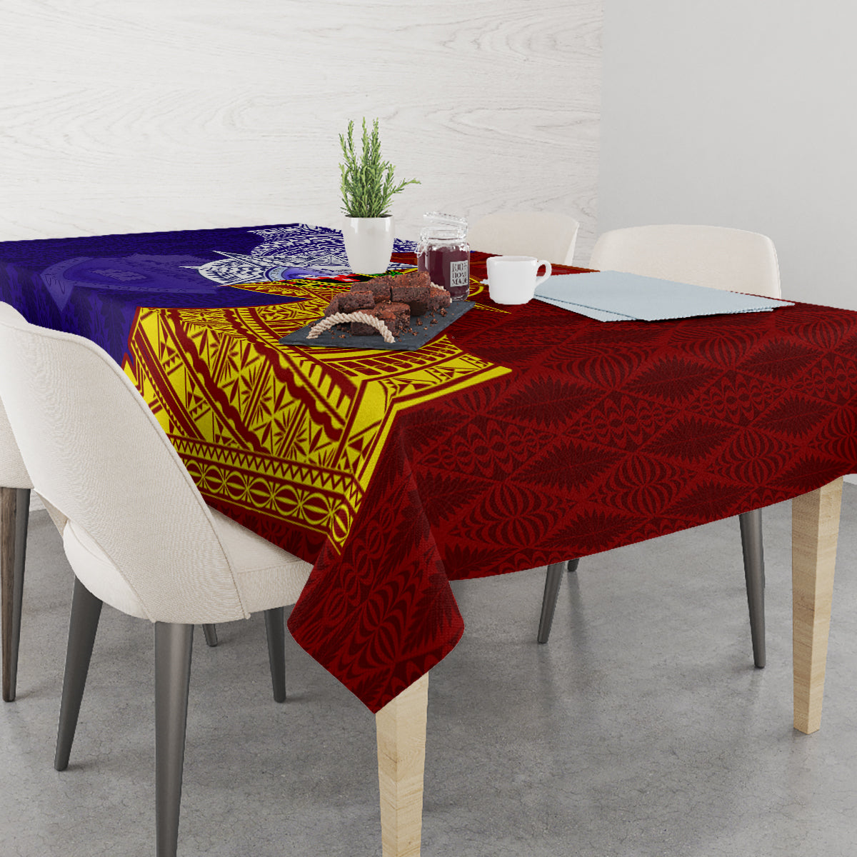 Kolisi Tonga Atele and Tupou College Toloa Tablecloth Ngatu and Polynesian Spiral Pattern LT03 - Polynesian Pride