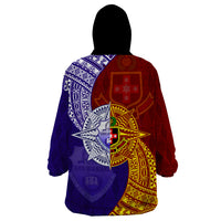 Kolisi Tonga Atele and Tupou College Toloa Wearable Blanket Hoodie Ngatu and Polynesian Spiral Pattern LT03 - Polynesian Pride