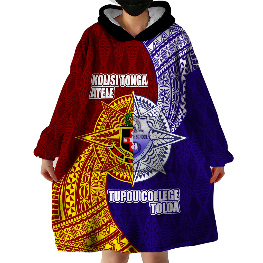 Kolisi Tonga Atele and Tupou College Toloa Wearable Blanket Hoodie Ngatu and Polynesian Spiral Pattern LT03 - Polynesian Pride