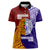 Kolisi Tonga Atele and Tupou College Toloa Women Polo Shirt Ngatu and Polynesian Spiral Pattern