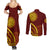 Tonga High School Couples Matching Summer Maxi Dress and Long Sleeve Button Shirt Ngatu and Polynesian Pattern