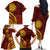 Tonga High School Family Matching Off The Shoulder Long Sleeve Dress and Hawaiian Shirt Ngatu and Polynesian Pattern