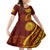 Tonga High School Kid Short Sleeve Dress Ngatu and Polynesian Pattern