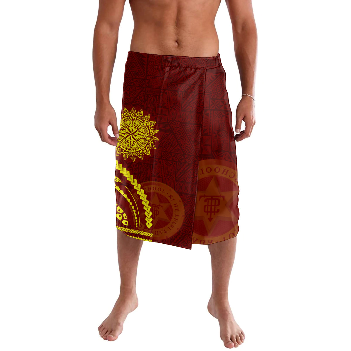 Tonga High School Lavalava Ngatu and Polynesian Pattern LT03 Red - Polynesian Pride