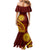 Tonga High School Mermaid Dress Ngatu and Polynesian Pattern