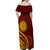 Tonga High School Off Shoulder Maxi Dress Ngatu and Polynesian Pattern