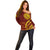 Tonga High School Off Shoulder Sweater Ngatu and Polynesian Pattern