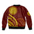 Tonga High School Sleeve Zip Bomber Jacket Ngatu and Polynesian Pattern