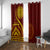 Tonga High School Window Curtain Ngatu and Polynesian Pattern