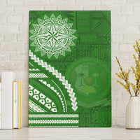 Liahona High School Canvas Wall Art Ngatu and Polynesian Pattern LT03 Without Frame Green - Polynesian Pride