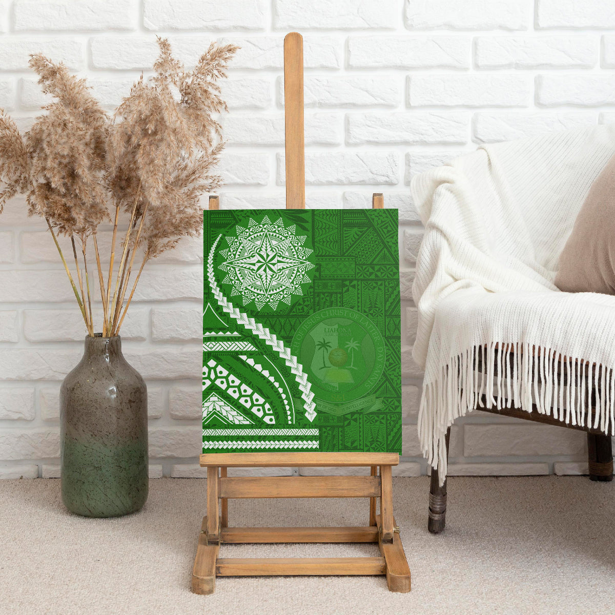 Liahona High School Canvas Wall Art Ngatu and Polynesian Pattern LT03 - Polynesian Pride