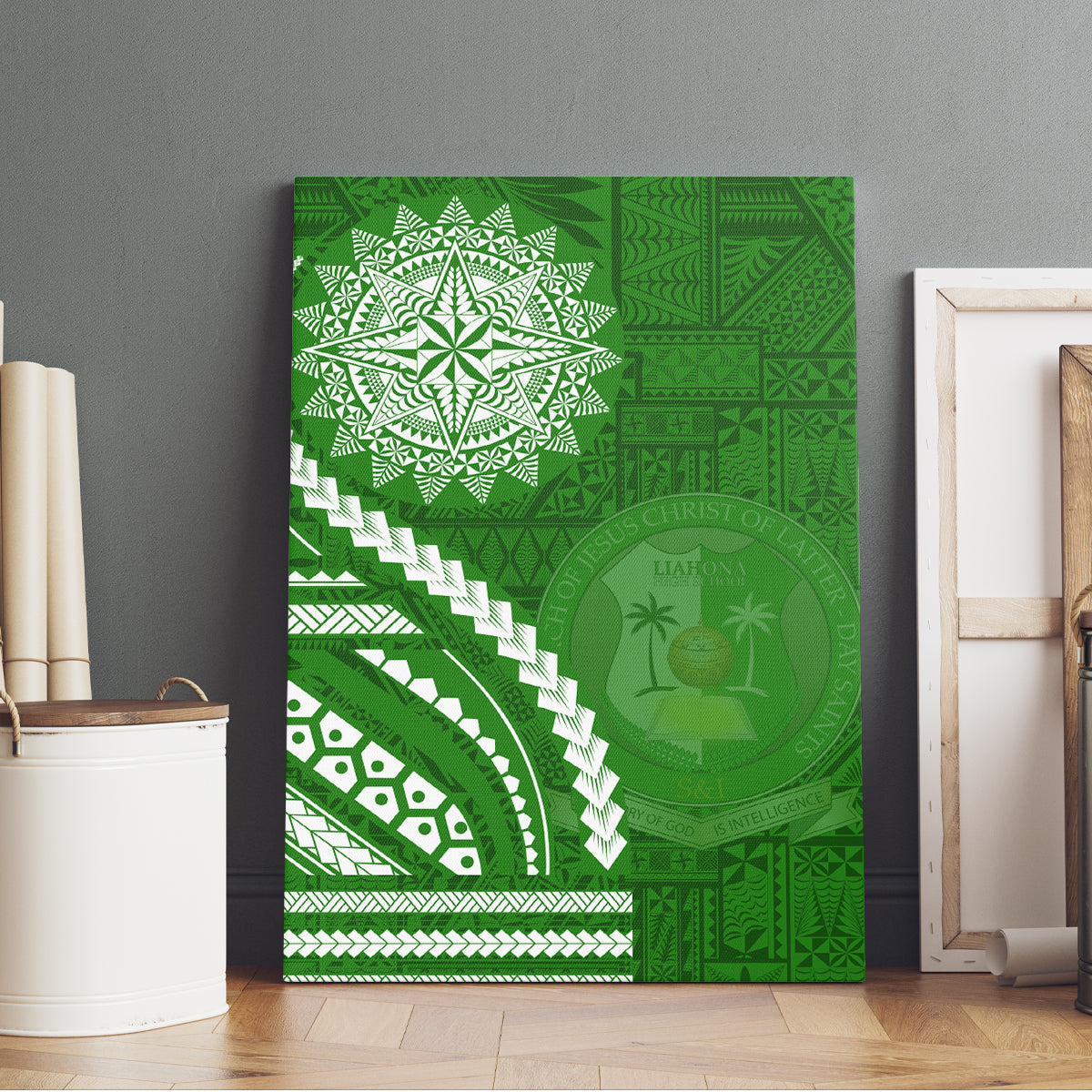 Liahona High School Canvas Wall Art Ngatu and Polynesian Pattern LT03 - Polynesian Pride
