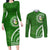 Liahona High School Couples Matching Long Sleeve Bodycon Dress and Long Sleeve Button Shirt Ngatu and Polynesian Pattern