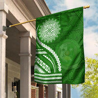 Liahona High School Garden Flag Ngatu and Polynesian Pattern LT03 House Flag Green - Polynesian Pride