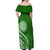 Liahona High School Off Shoulder Maxi Dress Ngatu and Polynesian Pattern