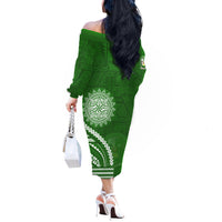 Liahona High School Off The Shoulder Long Sleeve Dress Ngatu and Polynesian Pattern LT03 - Polynesian Pride