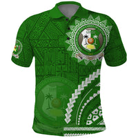 Liahona High School Polo Shirt Ngatu and Polynesian Pattern LT03 Green - Polynesian Pride