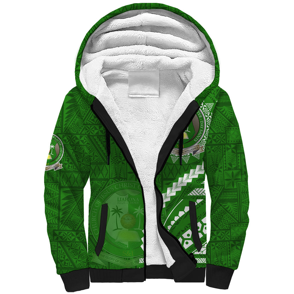 Liahona High School Sherpa Hoodie Ngatu and Polynesian Pattern