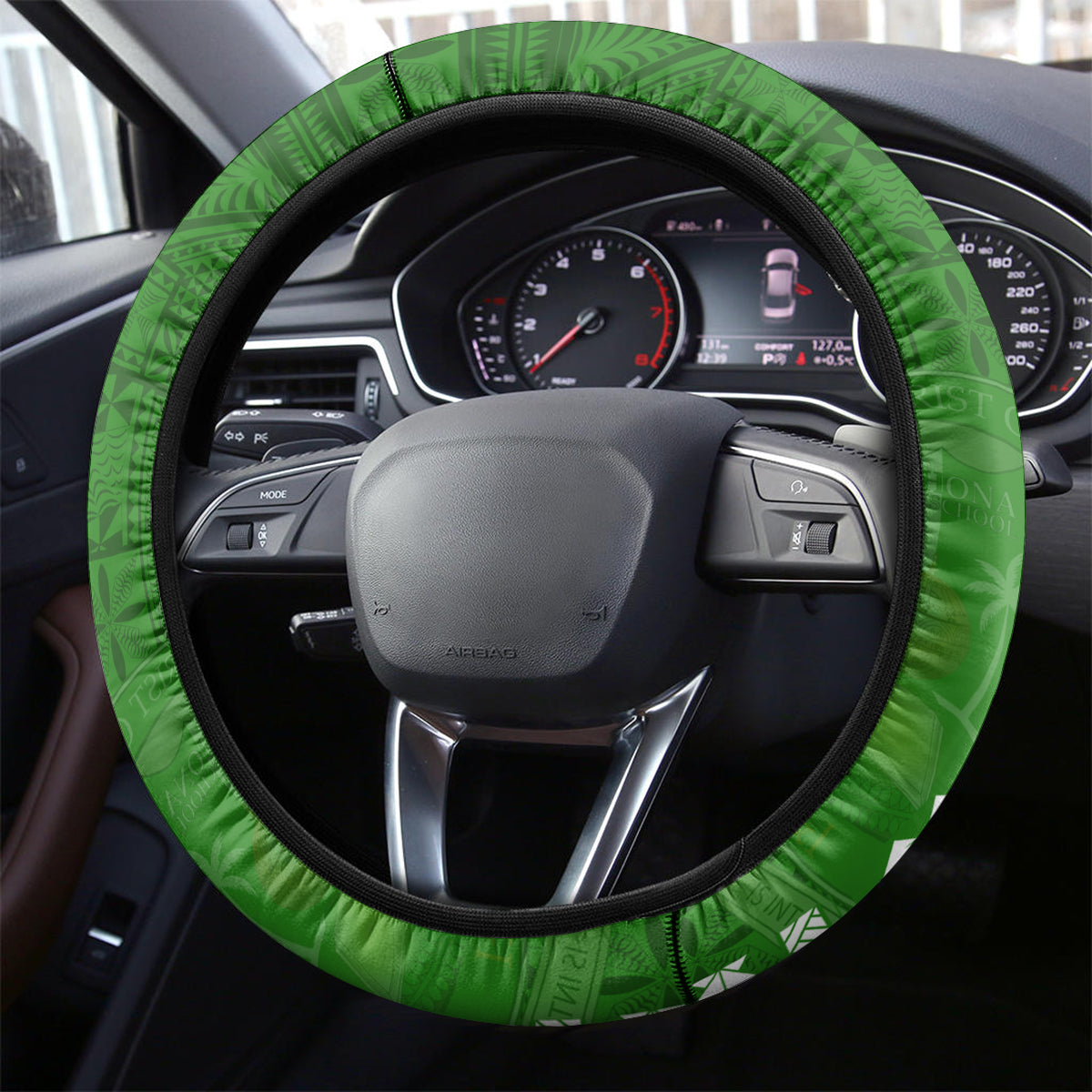 Liahona High School Steering Wheel Cover Ngatu and Polynesian Pattern LT03 - Polynesian Pride