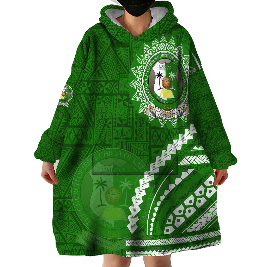 Liahona High School Wearable Blanket Hoodie Ngatu and Polynesian Pattern LT03 - Polynesian Pride