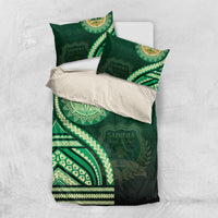 Saineha High School Bedding Set Ngatu and Polynesian Pattern LT03 US Twin 172cm x 218cm Green - Polynesian Pride