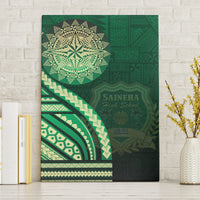 Saineha High School Canvas Wall Art Ngatu and Polynesian Pattern LT03 Without Frame Green - Polynesian Pride