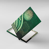 Saineha High School Canvas Wall Art Ngatu and Polynesian Pattern LT03 With Frame Green - Polynesian Pride