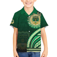 Saineha High School Kid Hawaiian Shirt Ngatu and Polynesian Pattern LT03 Kid Green - Polynesian Pride