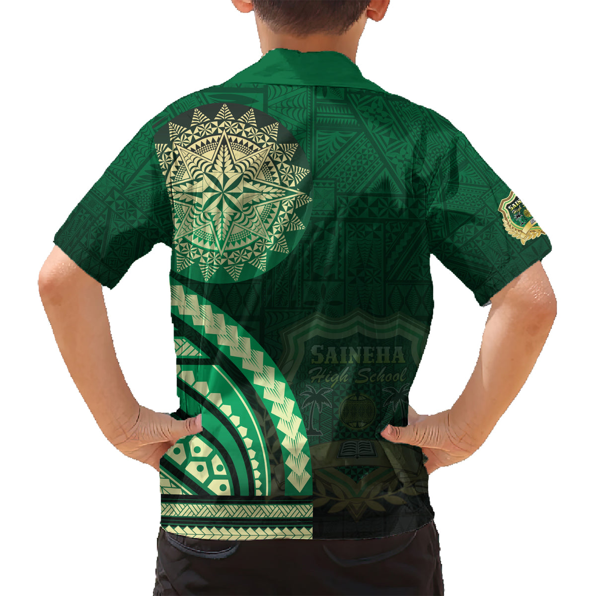 Saineha High School Kid Hawaiian Shirt Ngatu and Polynesian Pattern LT03 - Polynesian Pride
