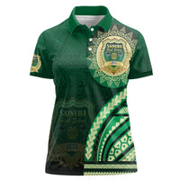 Saineha High School Women Polo Shirt Ngatu and Polynesian Pattern LT03 Female Green - Polynesian Pride