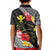 Aloha Hawaii Hibiscus and Plumeria Flowers Kid Polo Shirt Kanaka Maoli Tattoo Polynesian Pattern