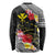 Aloha Hawaii Hibiscus and Plumeria Flowers Long Sleeve Shirt Kanaka Maoli Tattoo Polynesian Pattern