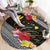 Aloha Hawaii Hibiscus and Plumeria Flowers Round Carpet Kanaka Maoli Tattoo Polynesian Pattern