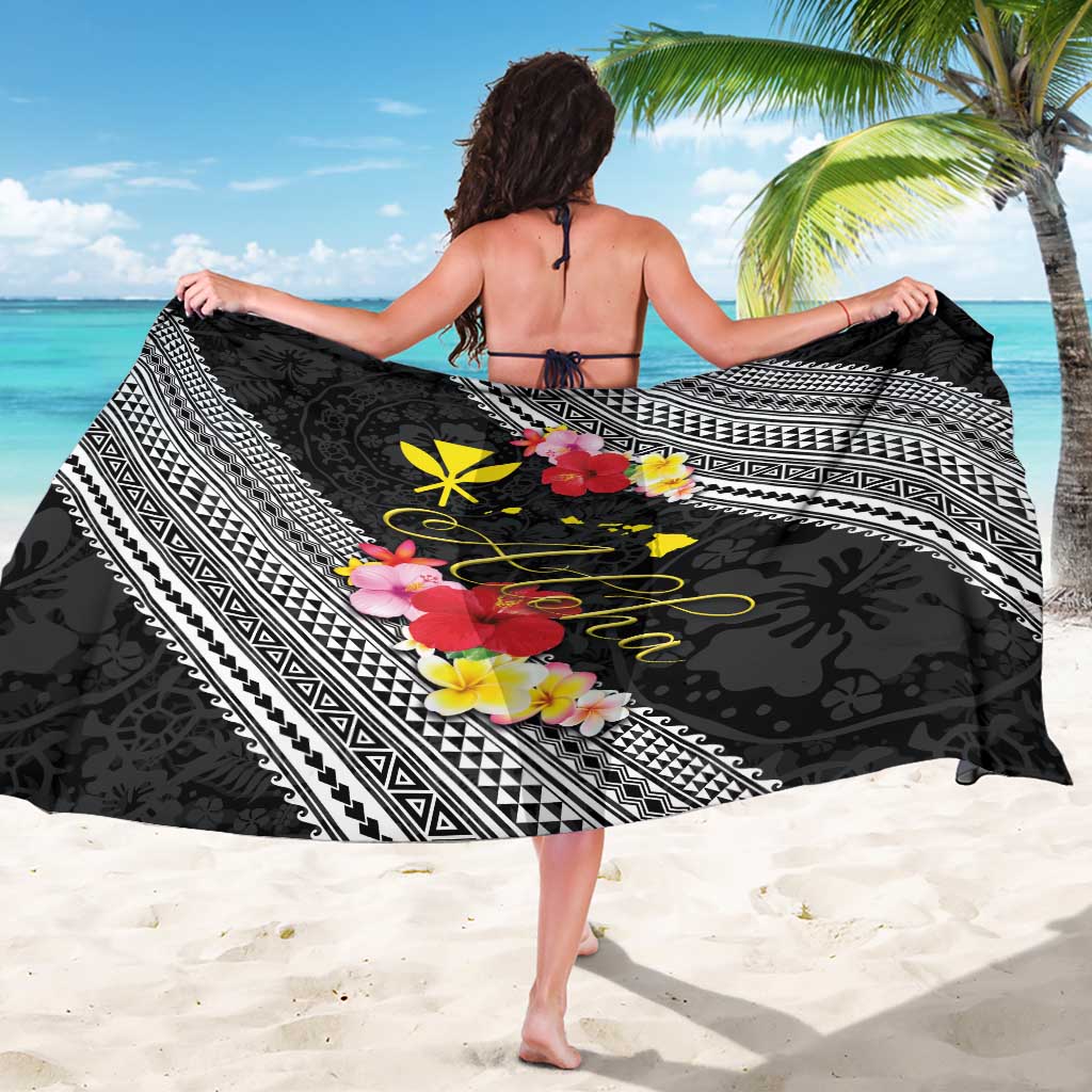 Aloha Hawaii Hibiscus and Plumeria Flowers Sarong Kanaka Maoli Tattoo Polynesian Pattern LT03 - Polynesian Pride