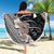 Aloha Hawaii Hibiscus and Plumeria Flowers Beach Blanket Kanaka Maoli Tattoo Polynesian Pattern Gray Color