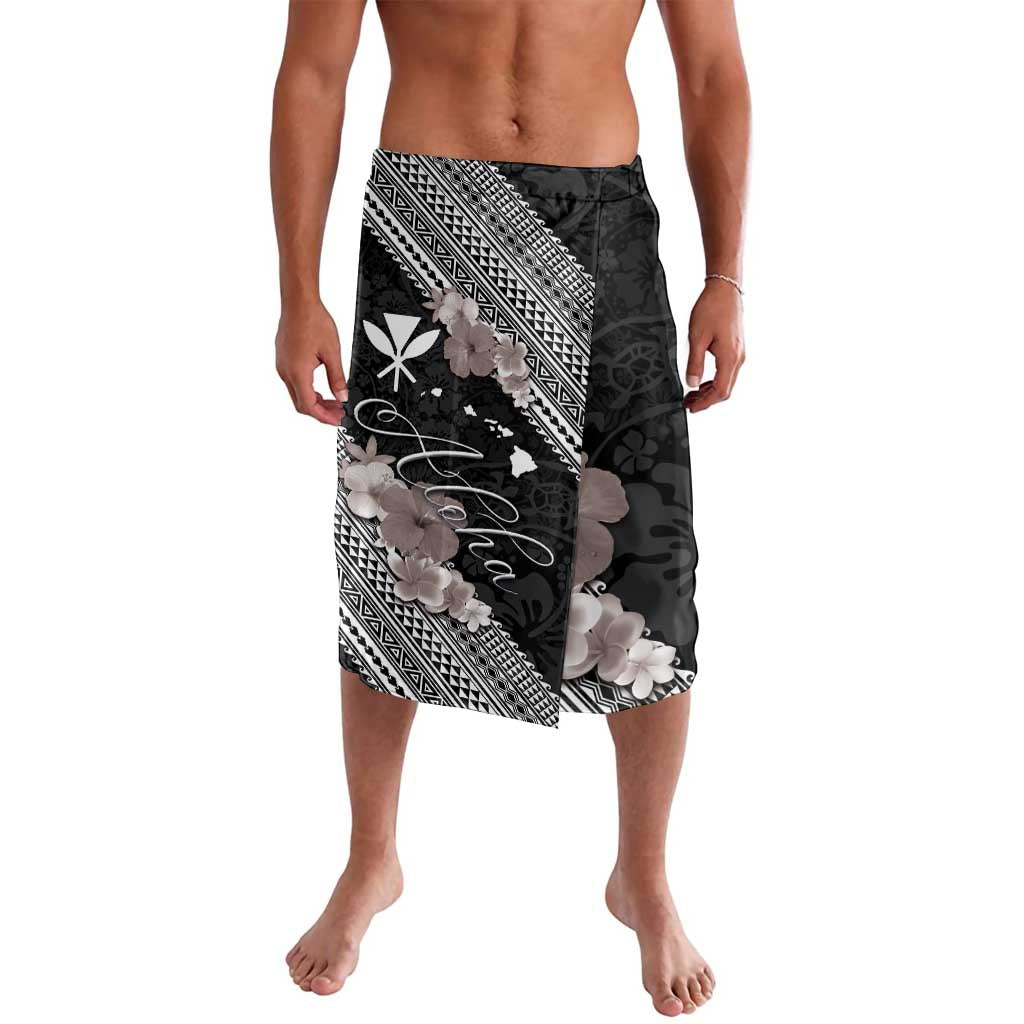 Aloha Hawaii Hibiscus and Plumeria Flowers Lavalava Kanaka Maoli Tattoo Polynesian Pattern Gray Color