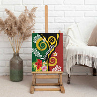 Melanesian Vanuatu Tribal Boar Tusk Canvas Wall Art Tropical Plants and Namele Motifs LT03 - Polynesian Pride