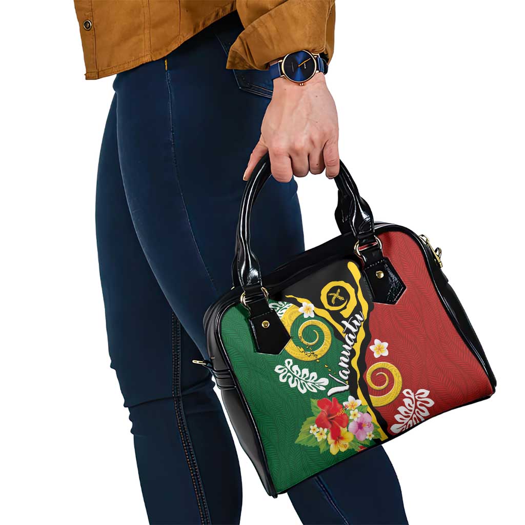 Melanesian Vanuatu Tribal Boar Tusk Shoulder Handbag Tropical Plants and Namele Motifs LT03 - Polynesian Pride