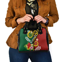 Melanesian Vanuatu Tribal Boar Tusk Shoulder Handbag Tropical Plants and Namele Motifs LT03 - Polynesian Pride
