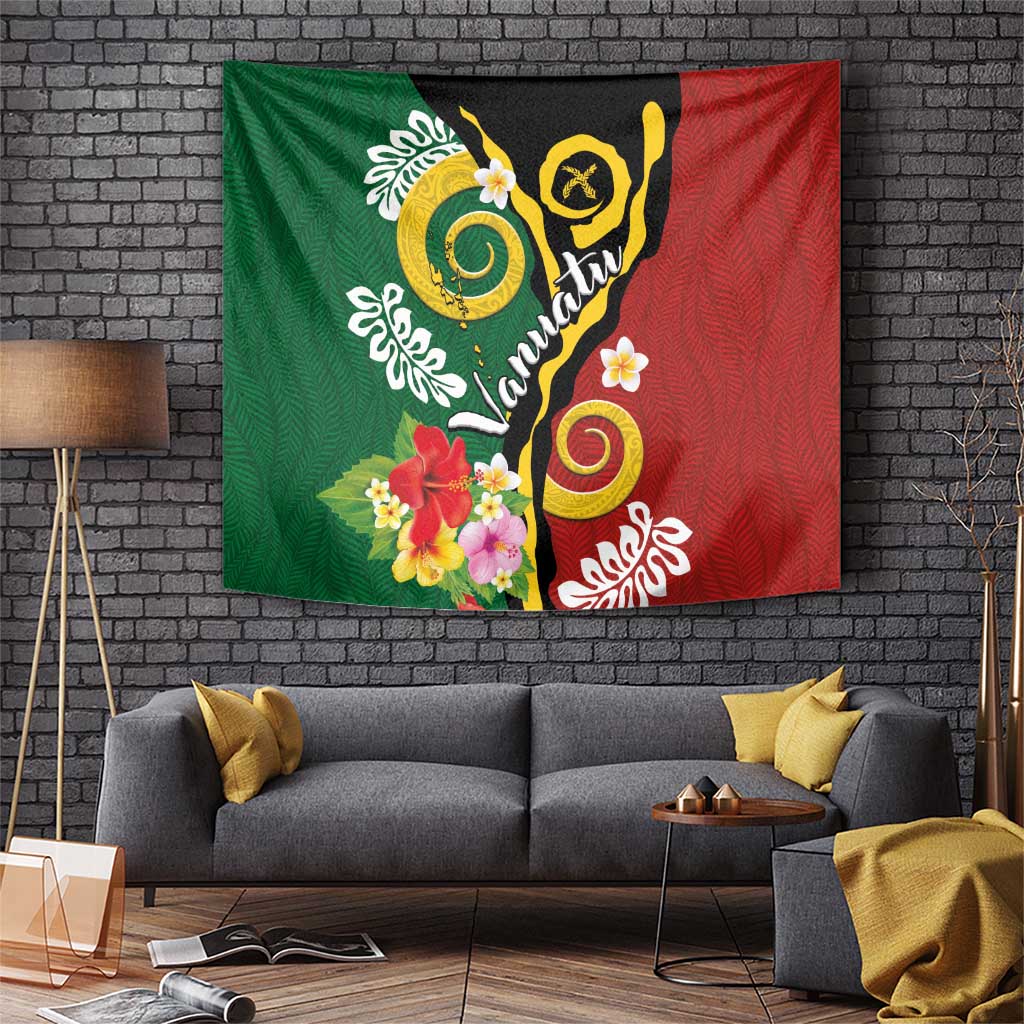 Melanesian Vanuatu Tribal Boar Tusk Tapestry Tropical Plants and Namele Motifs LT03 Green - Polynesian Pride