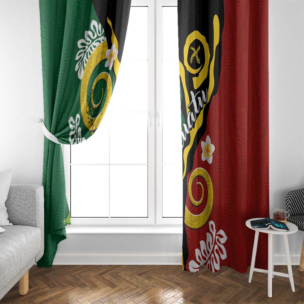 Melanesian Vanuatu Tribal Boar Tusk Window Curtain Tropical Plants and Namele Motifs LT03 - Polynesian Pride