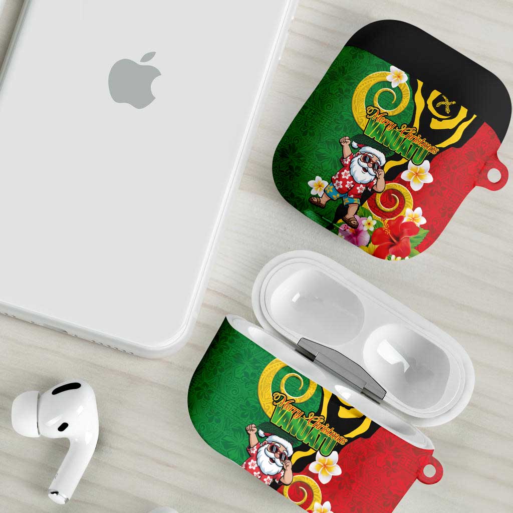 Vanuatu Christmas AirPods Case Funny Santa with Namele and Boar Tusk Tribal LT03 - Polynesian Pride