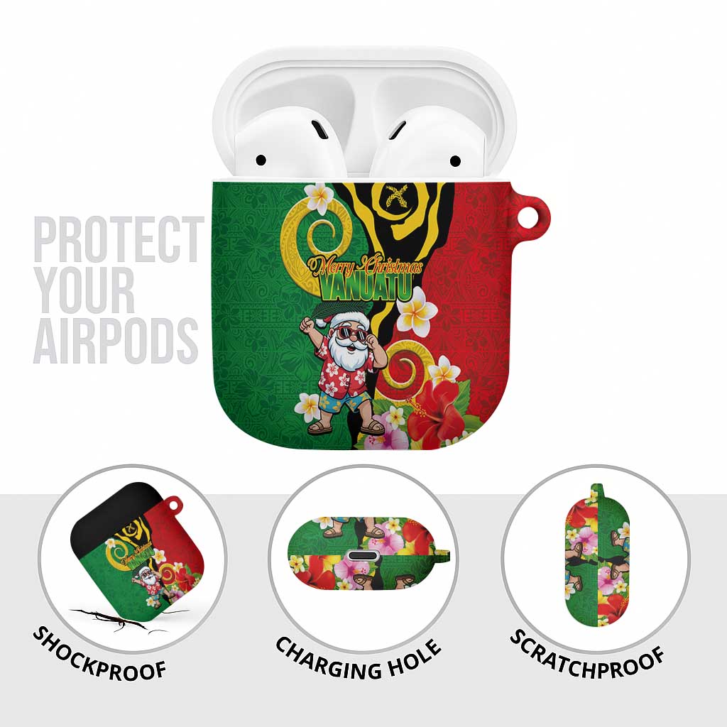 Vanuatu Christmas AirPods Case Funny Santa with Namele and Boar Tusk Tribal LT03 - Polynesian Pride