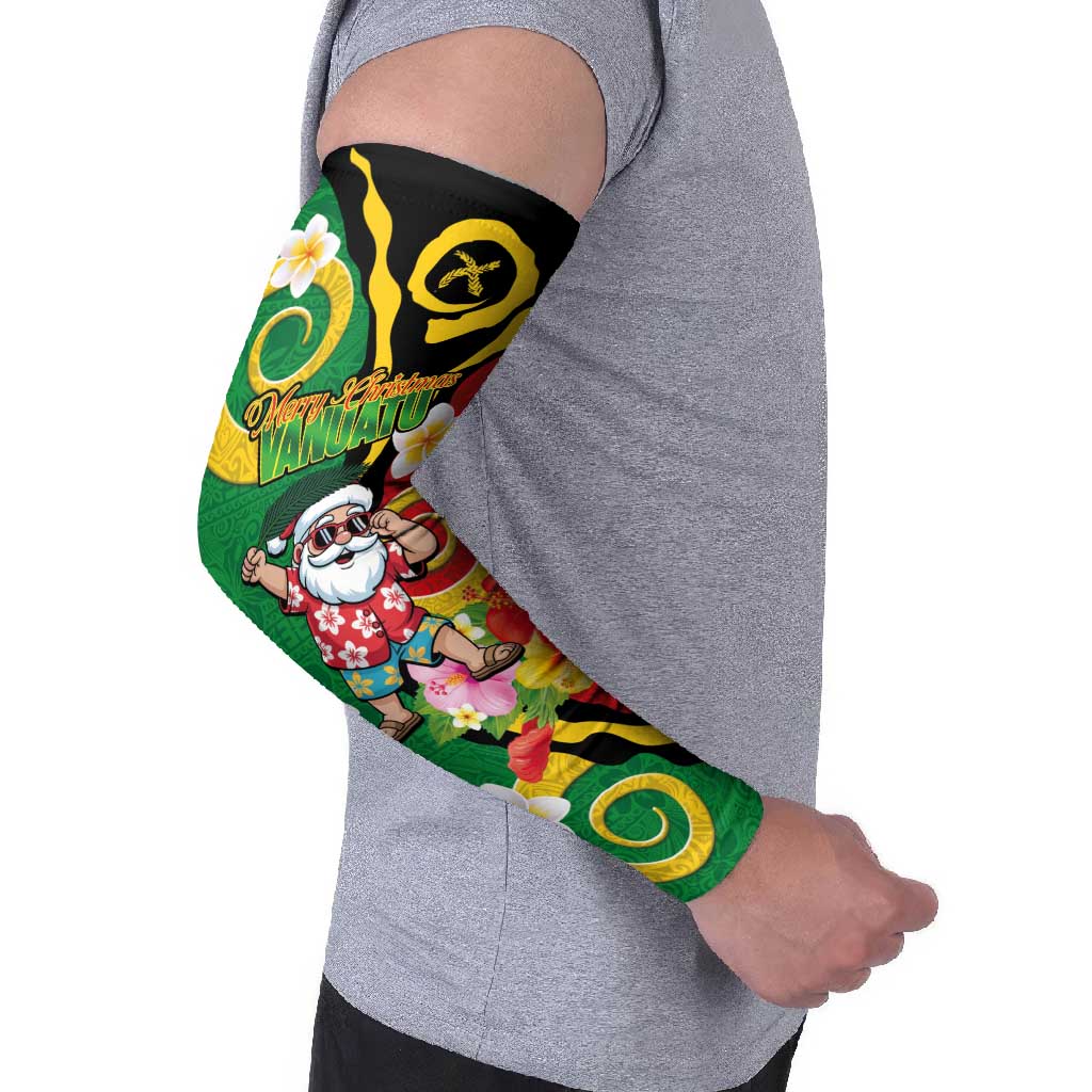 Vanuatu Christmas Arm Sleeves Funny Santa with Namele and Boar Tusk Tribal LT03 - Polynesian Pride