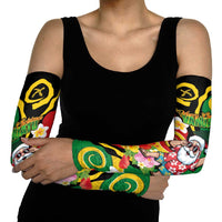 Vanuatu Christmas Arm Sleeves Funny Santa with Namele and Boar Tusk Tribal LT03 - Polynesian Pride