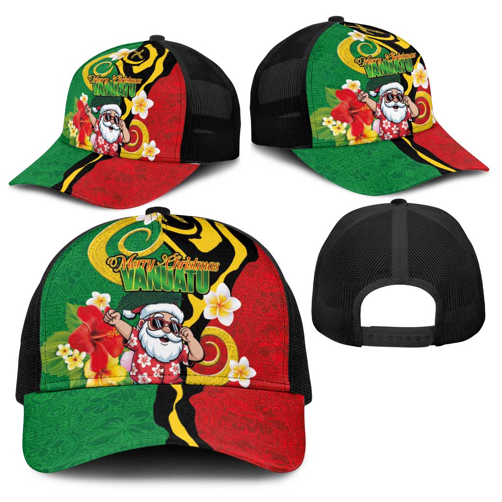 Vanuatu Christmas Baseball Net Cap Funny Santa with Namele and Boar Tusk Tribal LT03 - Polynesian Pride