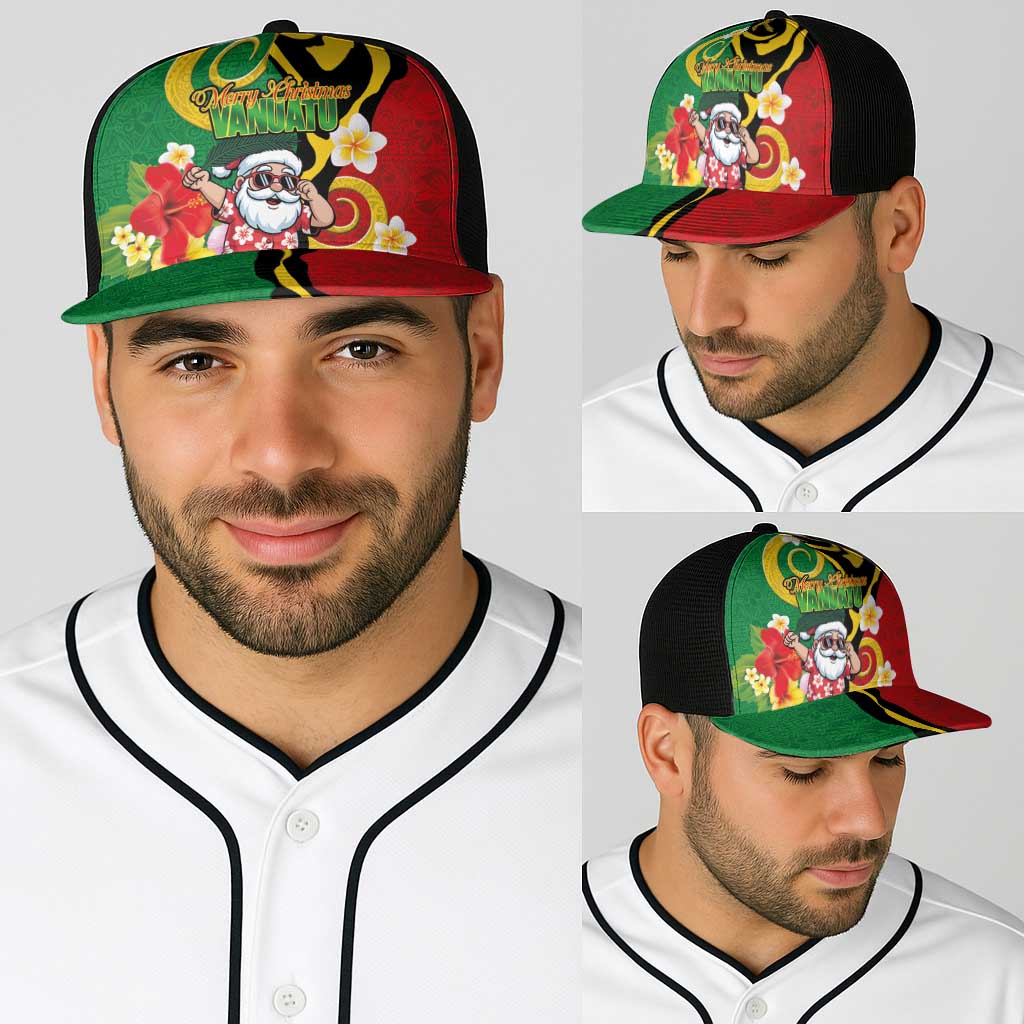 Vanuatu Christmas Baseball Net Cap Funny Santa with Namele and Boar Tusk Tribal LT03 - Polynesian Pride