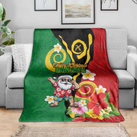 Vanuatu Christmas Blanket Funny Santa with Namele and Boar Tusk Tribal LT03 - Polynesian Pride