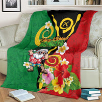 Vanuatu Christmas Blanket Funny Santa with Namele and Boar Tusk Tribal LT03 - Polynesian Pride